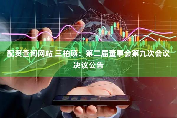 配资查询网站 三柏硕：第二届董事会第九次会议决议公告